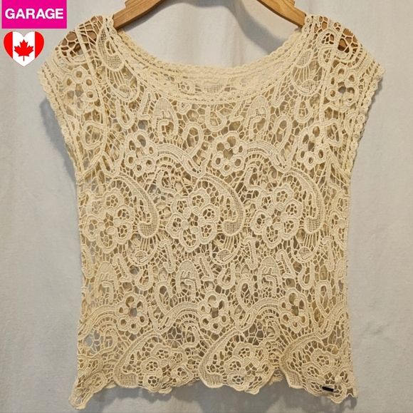 Garage Tops - 🇨🇦 Garage Embroidery Mesh Top